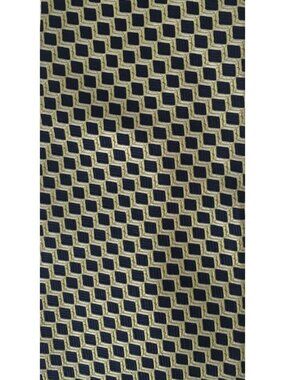 Van Heusen Neck Tie Gold Black Squares Silk 4 inches Wide 57 inches Long